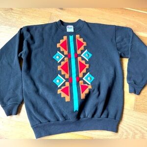 VTG hanes 50:50 aztec detail sweatshirt